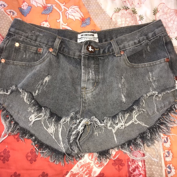 One Teaspoon grey denim shorts - Picture 1 of 2